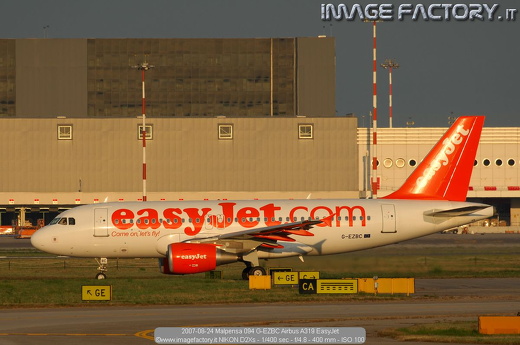 2007-08-24 Malpensa 094 G-EZBC Airbus A319 EasyJet